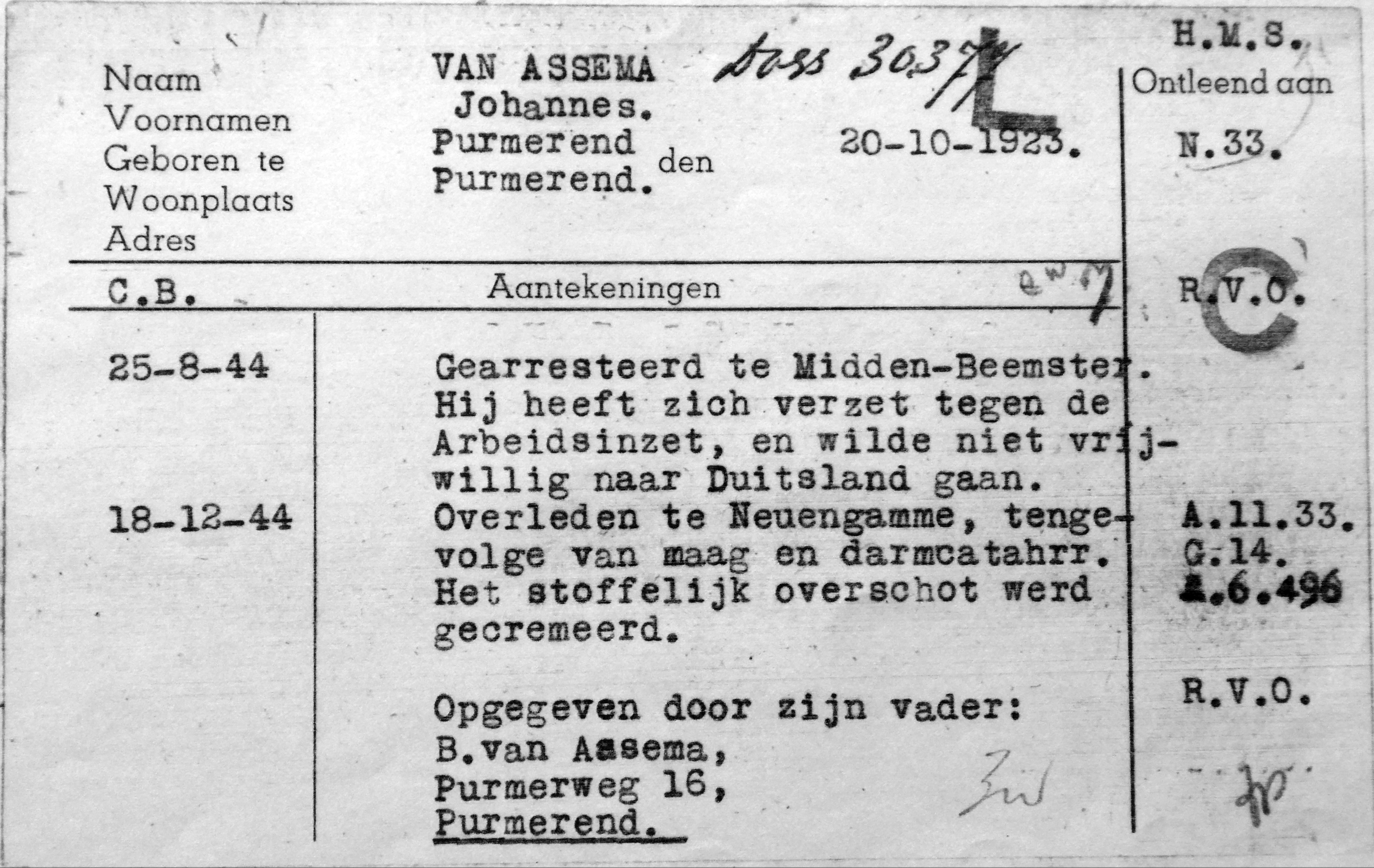 Assema Johannes BNS leerling Kamp Amersfoort